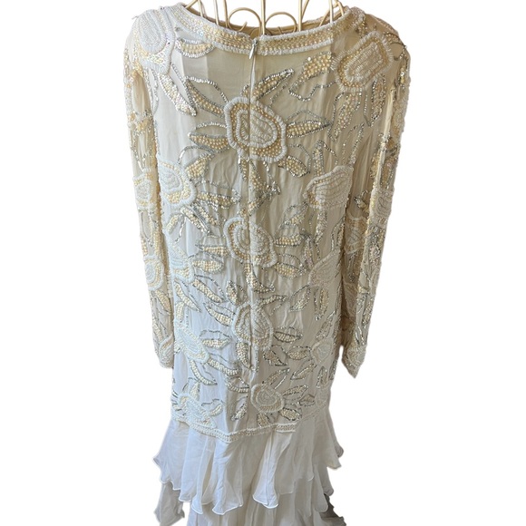 Swee Lo  Dress Sz M 100% Silk   Beading Vtg 80's - Picture 4 of 6